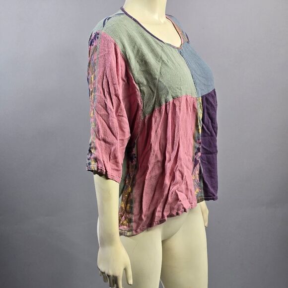 Small Colorful Patchwork Blouse (RACK3) - Picture 4 of 8